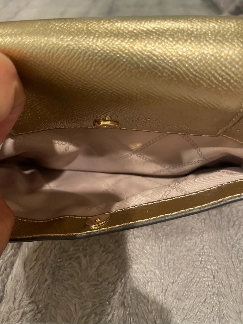 Michael Kors Gold Metallic Envelope Crossbody Bag